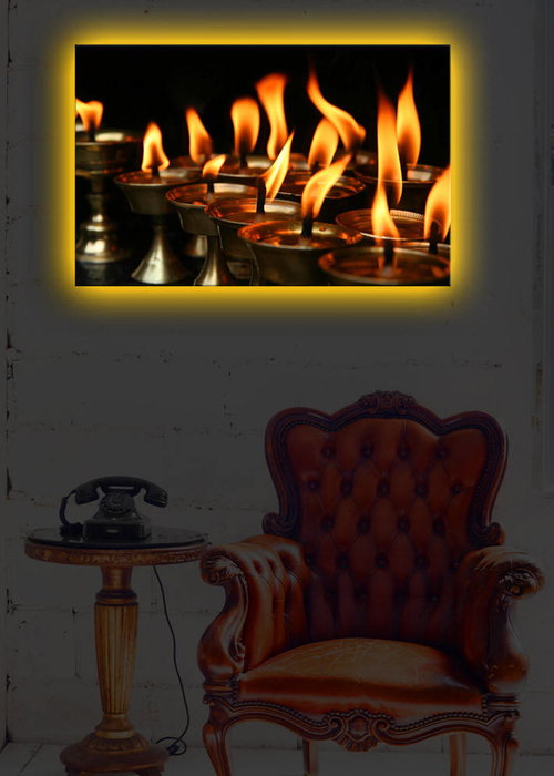 Wallity Lienzo Decorativo Iluminado con LEDs 45 x 70 cm Multicolor